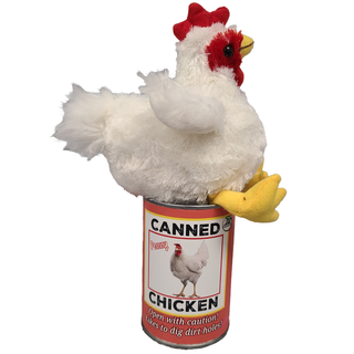 Canned Chicken | Farm Animal Plush w/Jokes | Unique Gift: Pop Top Lid