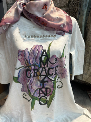 Amazing Grace Tattered Tee: Lxl