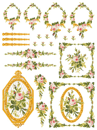 PETITE FLEUR PINK IOD PAINT INLAY