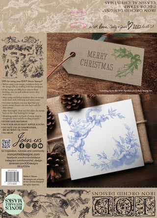 IOD Classical Christmas Large Rubber Stamp Home Decor DIY Furniture Craft Stamps Reusable Stamp Walls Custom Decor Crafting Project