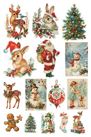 IOD Kitschy Christmas Rub On Decal Transfer for Furniture Decor IOD Transfer for DIY Furniture Makeovers & Unique Home Decor Project