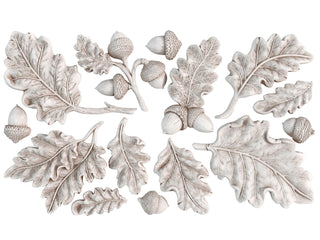 IOD Mould Oak Leaves & Acorns Iron Orchid Designs silicone mould embellishment applique for furniture home décor mix media baking arts and craft and more