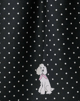 Poodle Charm Tea Towel: Black