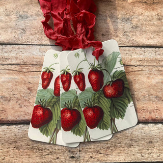 Beautiful Gift Tags STRAWBERRY - SINGLE or pkg/3: Pkg/3