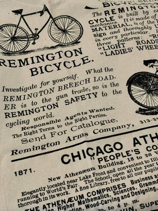 Screen Printed Remington Bicycle Tea Towel