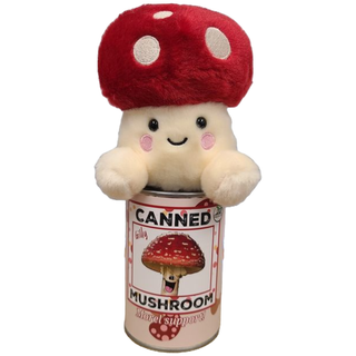 Canned Mushroom - Amanita Mushroom Plush Gift in Can w/Jokes: Pop Top Lid