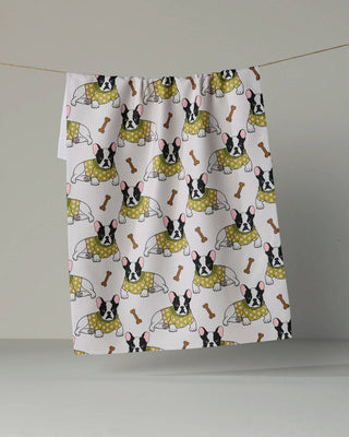 Frenchie Fun Tea Towel: Lime