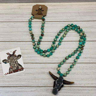 Steer Head Necklace NEW Colors: GREEN