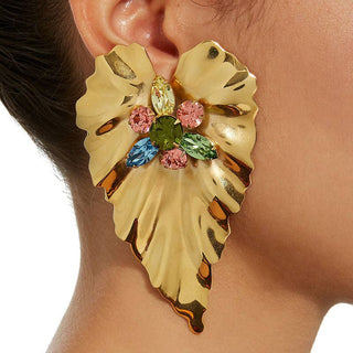 Colorful Heart-Shaped Bohemian Alloy Earrings: AB Color