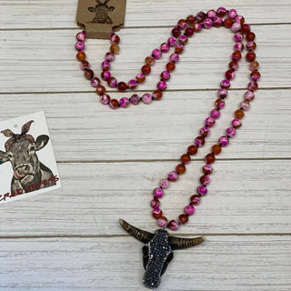 Steer Head Necklace NEW Colors: BLUE