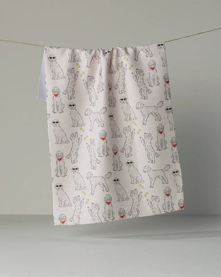 Doodle Daze Tea Towel: Poppy
