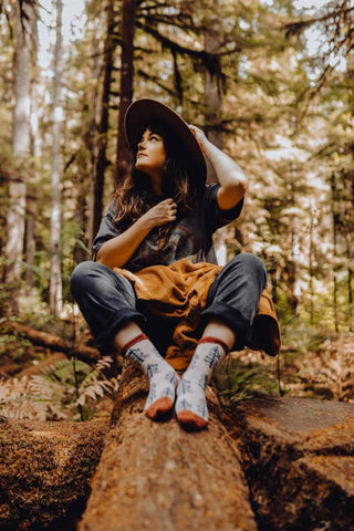 Tree Replant Pairs CA/OR/WA/US Forest  Donation Socks: Mustard / Oregon