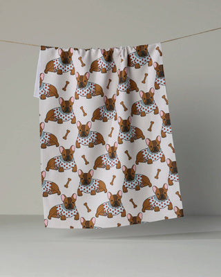 Frenchie Fun Tea Towel: Lime