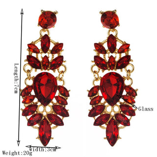 Retro Waterdrop Earrings with Rhinestone Accents: White
