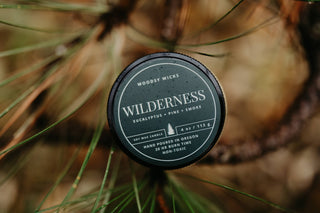 4oz Wilderness Candle - Tree Scented - Gift - 100% Soy : Wood Wick