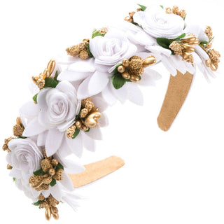 Floral Headband with Rose Accents for Women: Light Pink