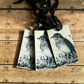 Beautiful Gift Tags Blk White Bird - SINGLE or pkg/3 : Pkg/3
