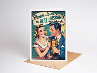 Cute Handmade Valentine Card Vintage Funny Valentine Card for Him, Husband