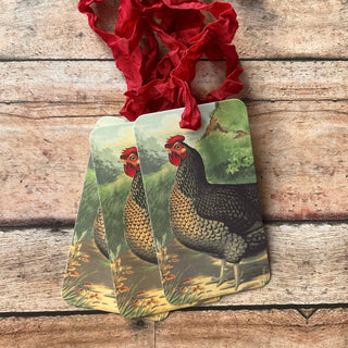 Beautiful Gift Tags ROOSTER - SINGLE or pkg/3  : Pkg/3