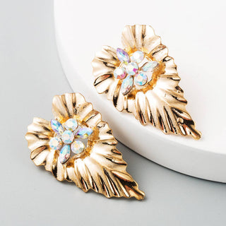 Colorful Heart-Shaped Bohemian Alloy Earrings: AB Color