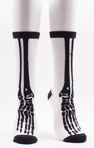 CLEAR SKELETON SHEER CREW SOCKS