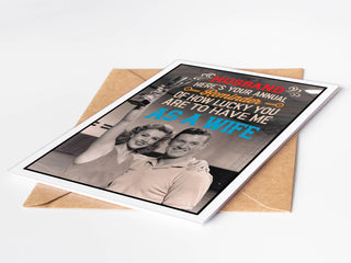 Handmade Vintage Cute Funny Valentine Cards for Him, Husband