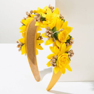 Floral Headband with Rose Accents for Women: Light Pink