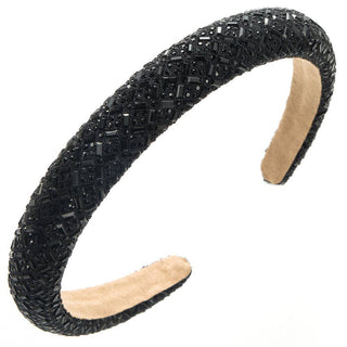 Baroque Rhinestone Headband Chic Simple Design for Women: White