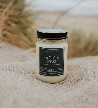 Pacific Coast Candle Soy Wax 12oz Oregon Washington Cali 12oz Wood Wick