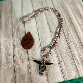 Steer Head Necklace #3: PINK