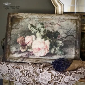 Rice Decoupage Paper SANDRINA || Decoupage Queen || Dried Pink Roses