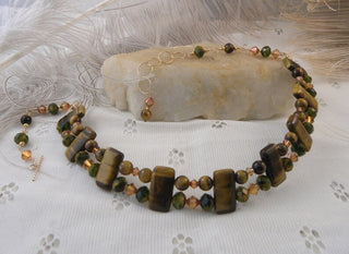 Bonnie TalPalace Tiger Eye Adjustable Choker and Earrings Handmade item