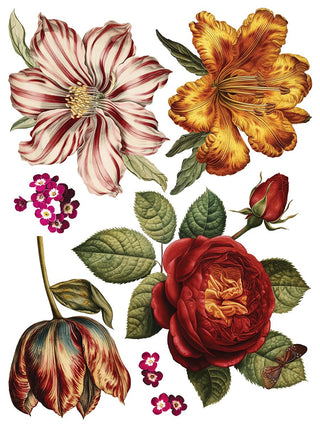 Collage De Fleurs Rub-On Decal Transfer Fancy Trims Furniture Decor IOD DIY Furniture Makeovers & Unique Home Decor Project Free Shipping