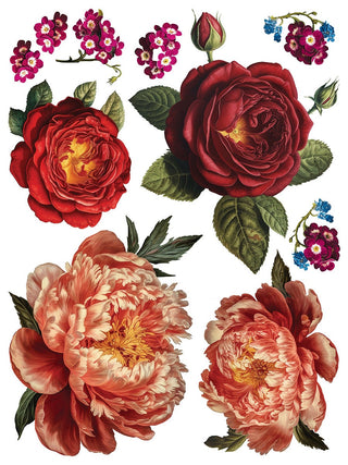 Collage De Fleurs Rub-On Decal Transfer Fancy Trims Furniture Decor IOD DIY Furniture Makeovers & Unique Home Decor Project Free Shipping
