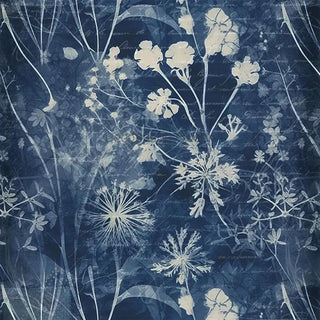 Indigo Botanical 3 Vellum Paper Decoupage Queen 8.3 x 11.7 A4