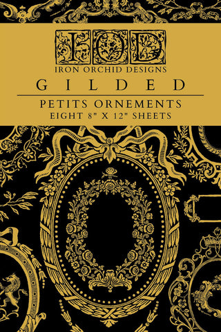 Gilded Gold and Silver Rub-ON IOD Petits Ornements Transfer for DIY Furniture Makeovers Unique Home Decor Handcrafted gifts