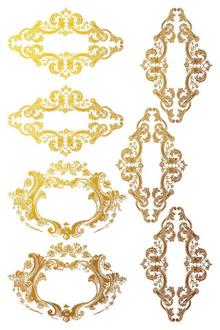 Gilded Gold and Silver Rub-ON IOD Petits Ornements Transfer for DIY Furniture Makeovers Unique Home Decor Handcrafted gifts
