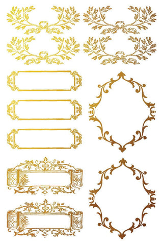 Gilded Gold and Silver Rub-ON IOD Petits Ornements Transfer for DIY Furniture Makeovers Unique Home Decor Handcrafted gifts