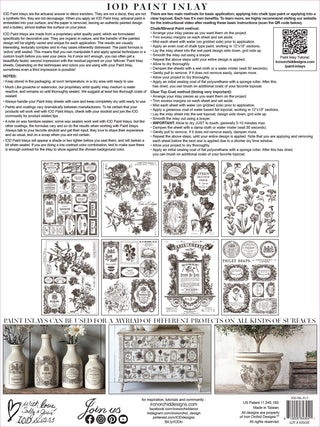 BUNDLE Paint Inlay New IOD Summer Floriography set 2 Paint Inlays Transfer embellish furniture Craft DIY Furniture Home Decor Mixed Media