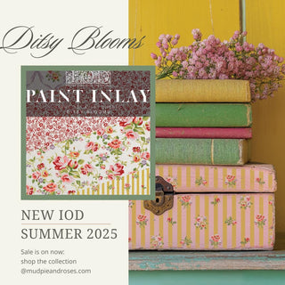 IOD Ditsy Blooms NEW Summer 2025 Paint Inlay Transfer embellish furniture mixed media Journal Craft DIY Furniture Home Decor Mixed Media