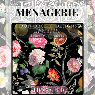 IOD Menagerie Rub-On Decal Transfer