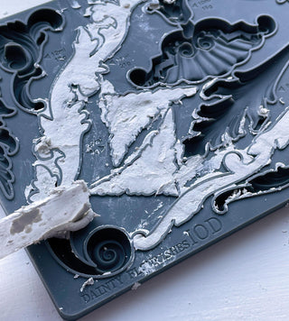 IOD Dainty Flourishes Iron Orchid Designs silicone mould embellishment applique furniture home décor mix media baking arts & craft and more