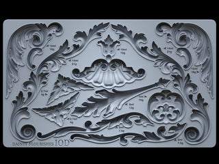 IOD Dainty Flourishes Iron Orchid Designs silicone mould embellishment applique furniture home décor mix media baking arts & craft and more