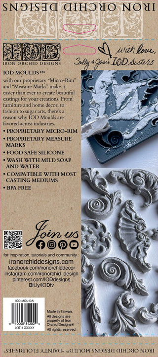 IOD Dainty Flourishes Iron Orchid Designs silicone mould embellishment applique furniture home décor mix media baking arts & craft and more