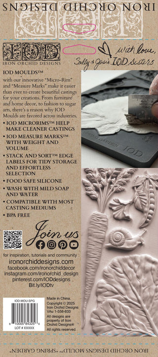 New Spring 2026 IOD Spring Garden Silicone Mould Iron Orchid Designs French Country Decor applique mix media scrapbooking arts and craft