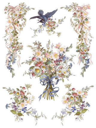 IOD Madeleine Transfer Botanical Floral Tropical Jungle Bird Furniture Restoration Vintage style Cabinets Dressers Craft Project Handmade Gifts