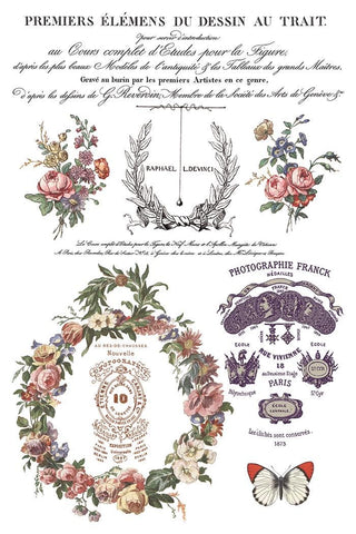 IOD Saint Ouen Transfer Spring release French Country Rub on Decal for Furniture Makeover Projects Mixed Media Craft Art Junk Journal