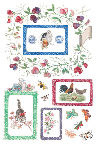IOD Emily Clare Transfer Spring release French Country Decor Rub on Decal for Furniture Makeover Projects Mixed Media Craft Art Junk Journal