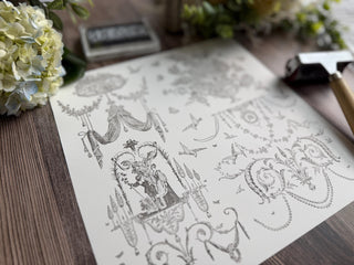 IOD Lace Palais des Fleurs Rubber Silicone 12X12 Stamps Home Decor DIY Furniture Stamp Custom personalize home decor