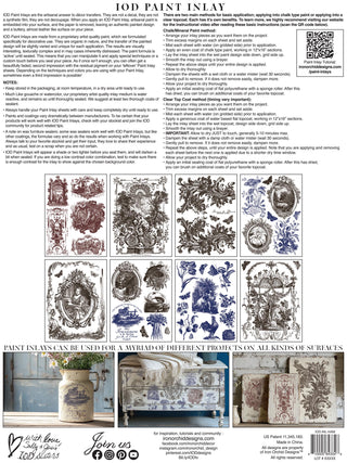 IOD Hameau de la Reine Paint Inlay Marie Antoinettes country retreat inspired French farmhouse IOD Inlay Transfer sheets limited release